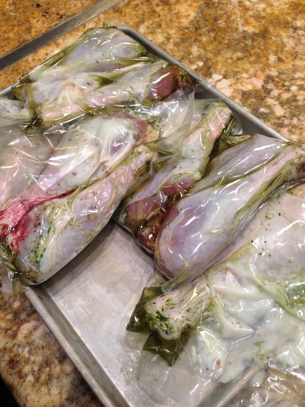 Place the bags on a pan.