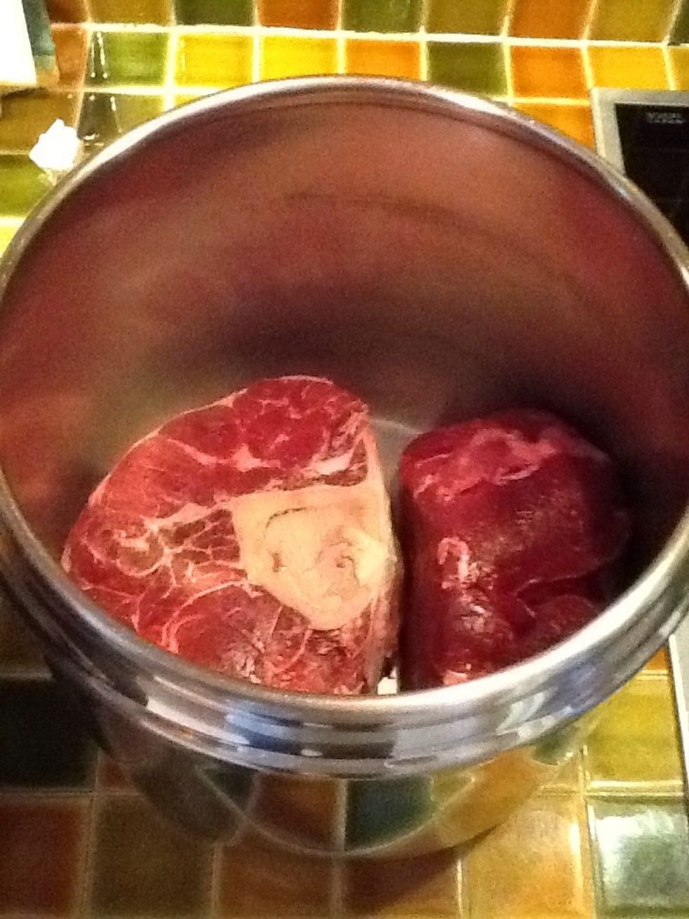 Place the beef in a stockpot