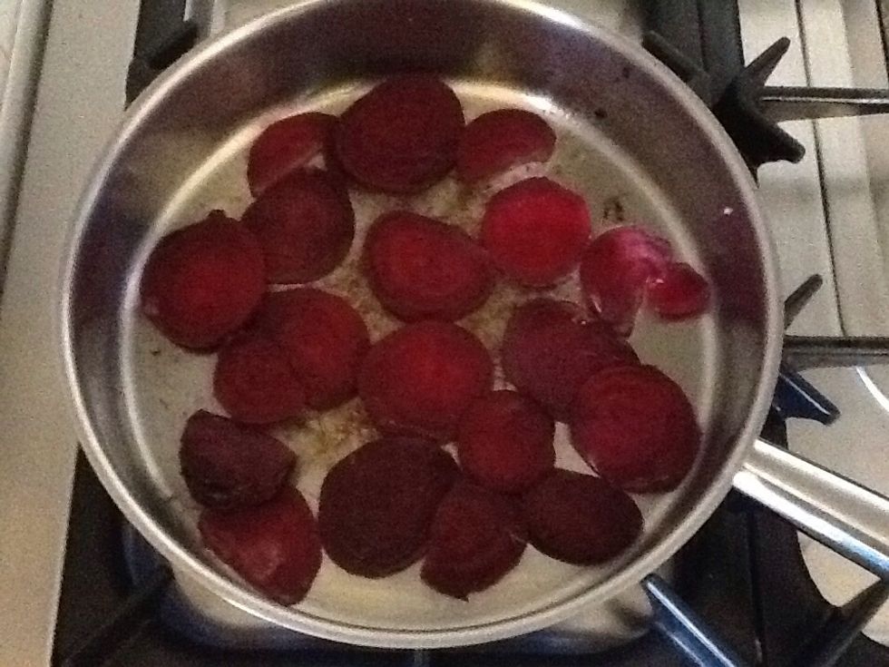 Place the beetroot in a pre-heated pan with some olive oil