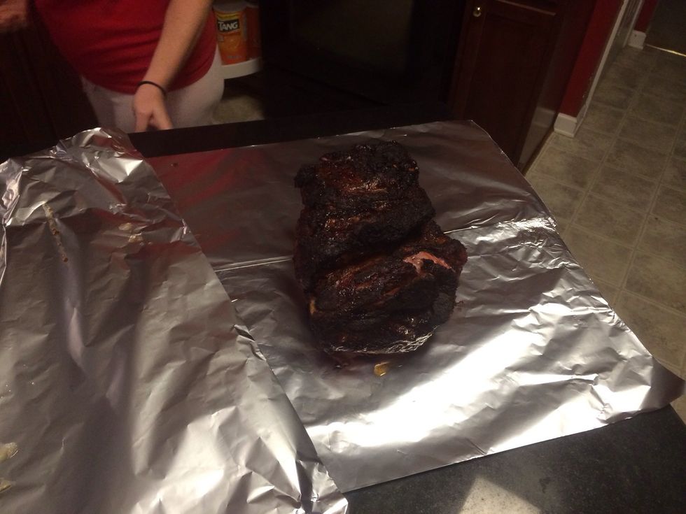 Place the butt in the foil and wrap that baby up.