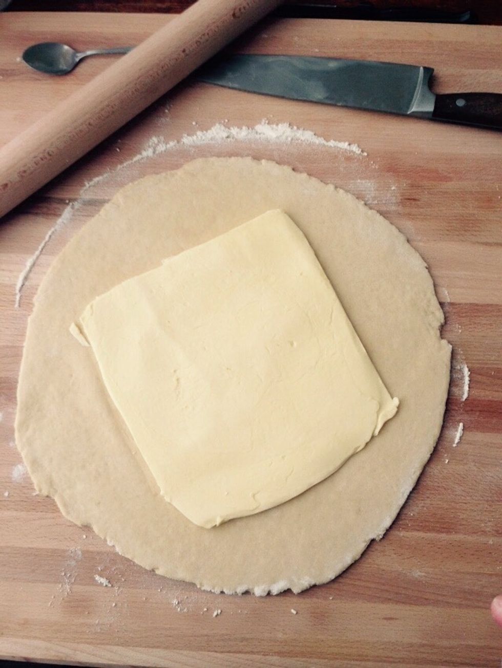 Place the butter slab in the middle