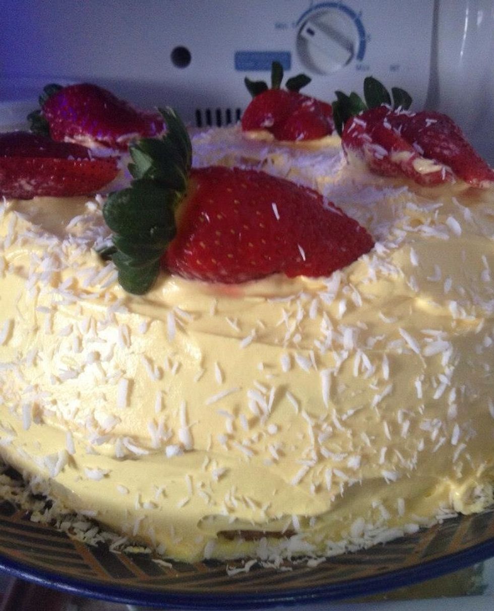 Place the cake in the refrigerator for at least two hours