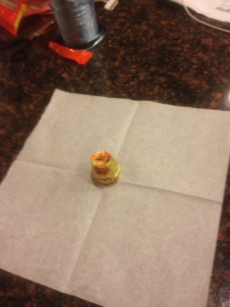 Place the candy in the center