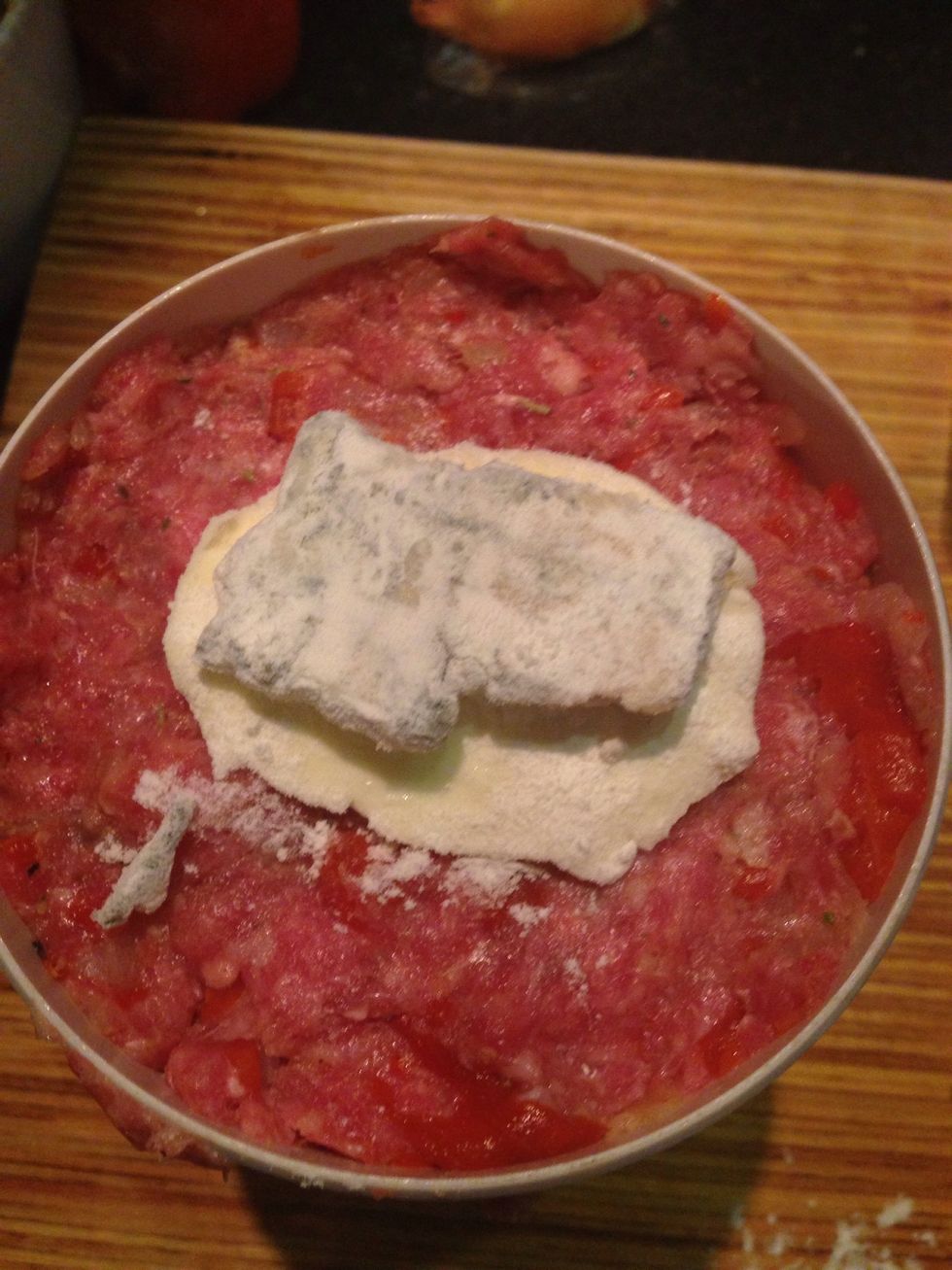 Place the cheese in the middle