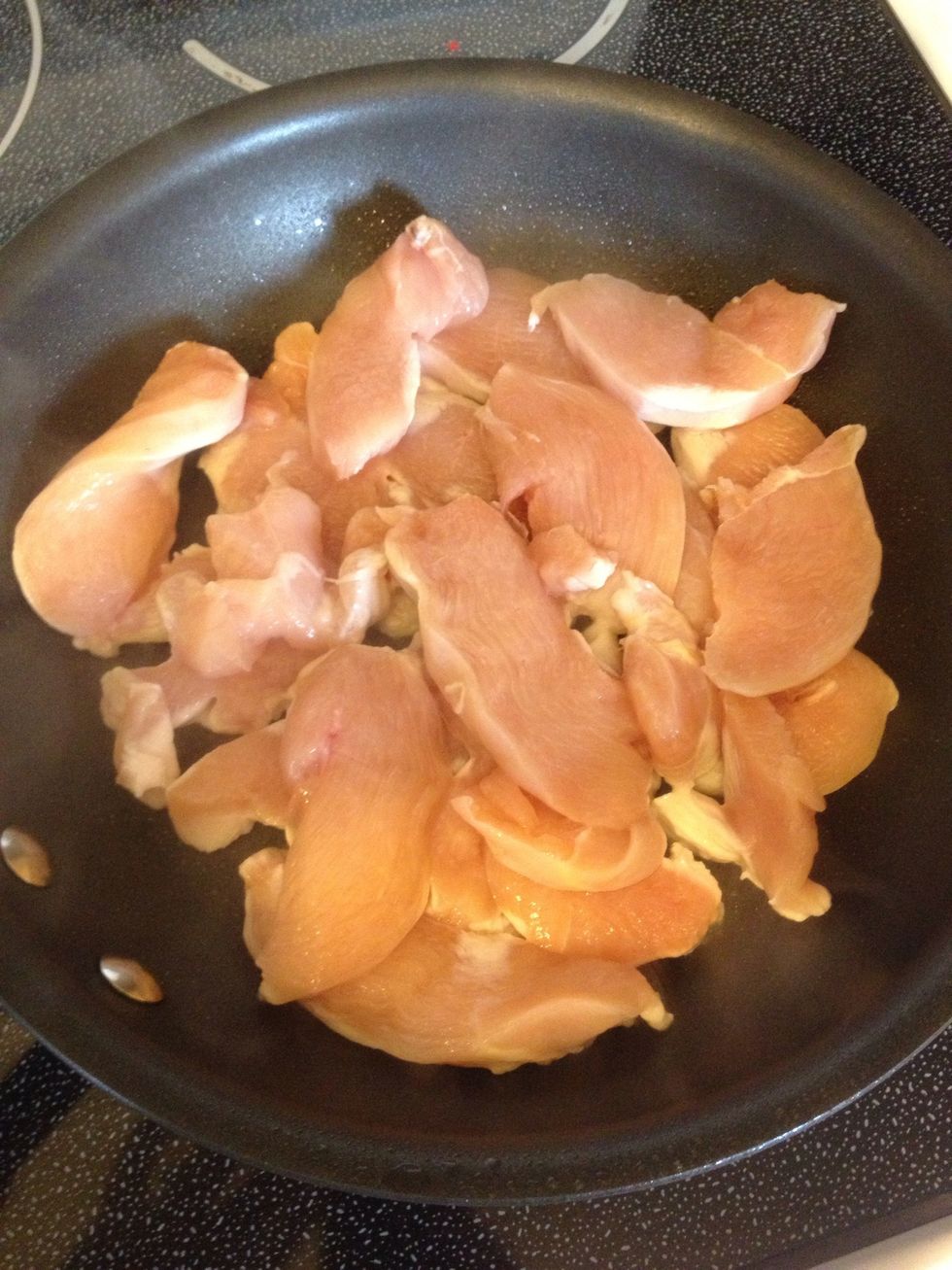 Place the chicken in the pan!