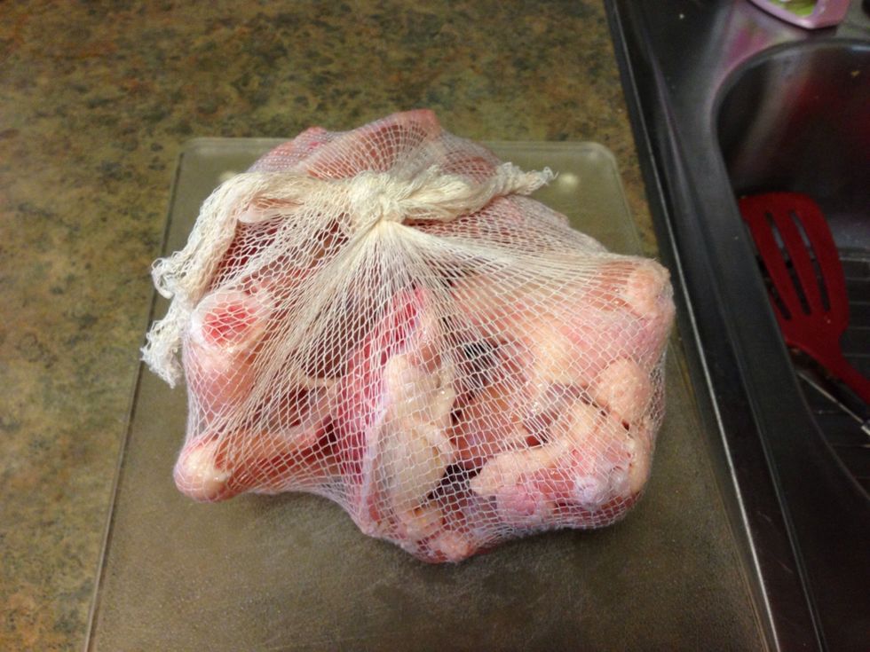 Place the chkn bones into a wrap n boil bag