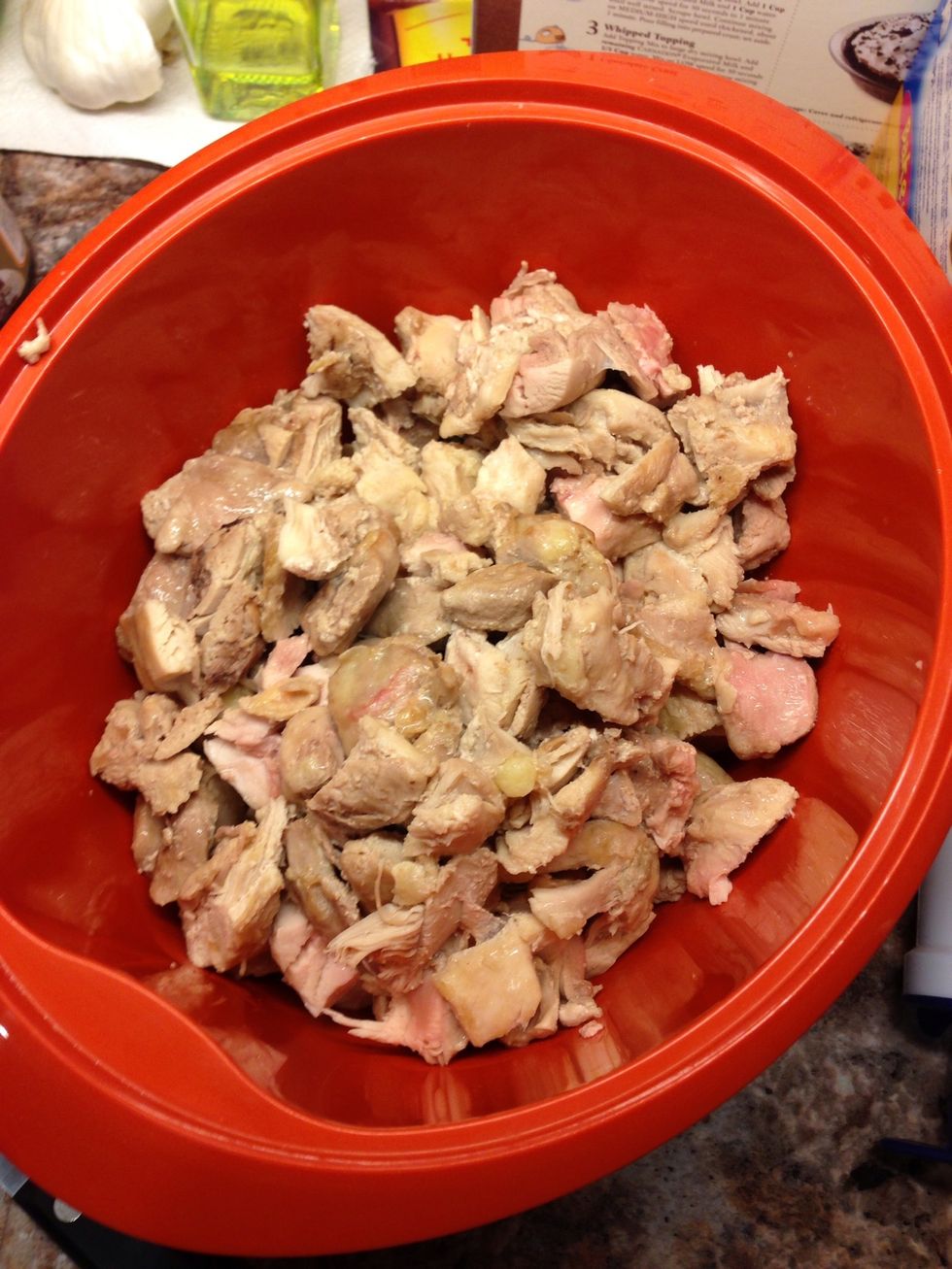 Place the cut pieces into a small bowl