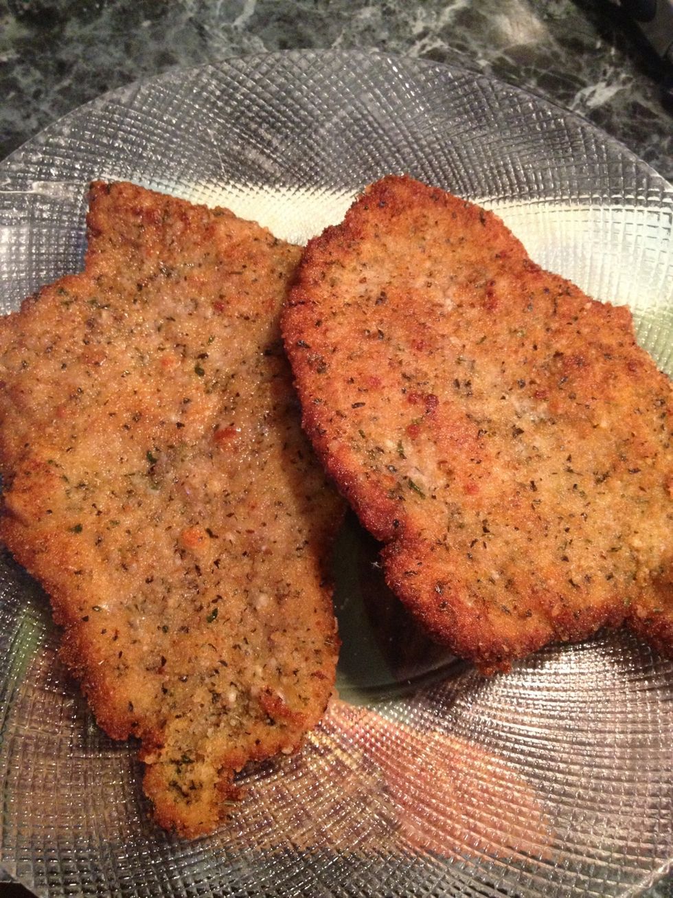 Place the cutlets in a plate. You can eat this alone with a squirt or two of lemon( & some A1 sauce on the side\ud83d\udc4c) with some rice a roni (husbands favorite) OR