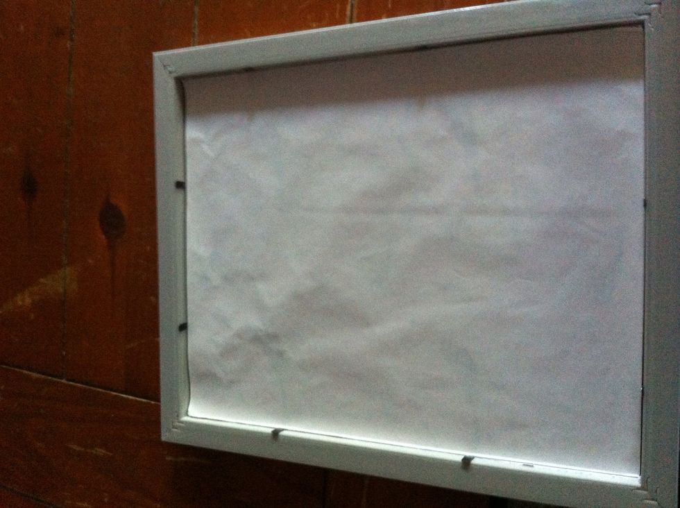 Place the decorative paper in the frame as you would with a photo