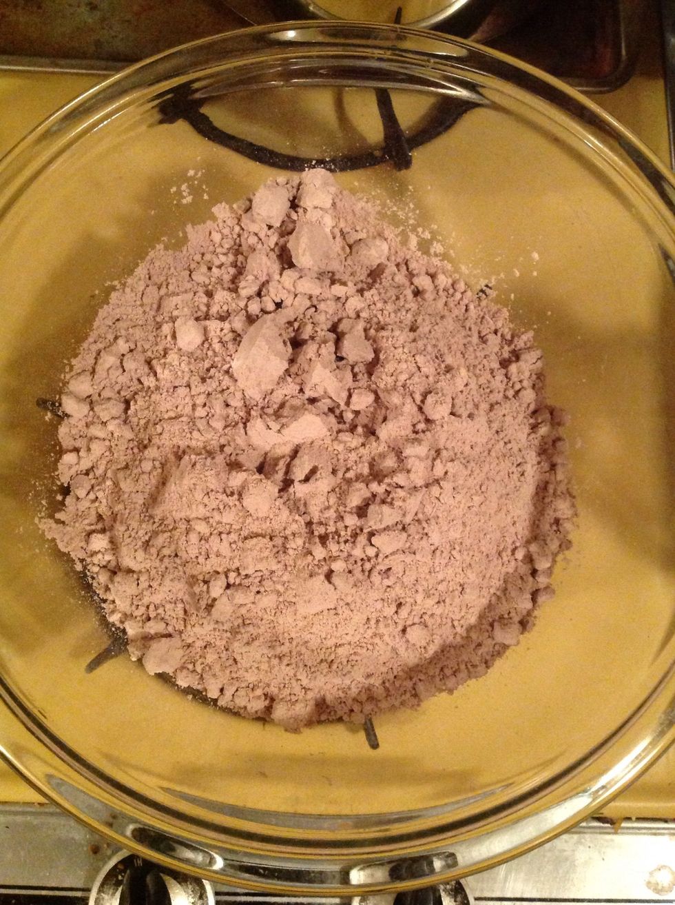 Place the dry mix from the box into the large bowl.