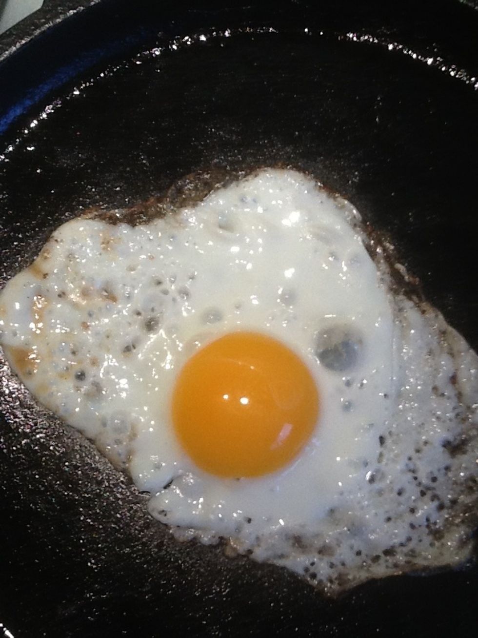 Place the egg (s) on the stove to cook making sure it doesn't burn.