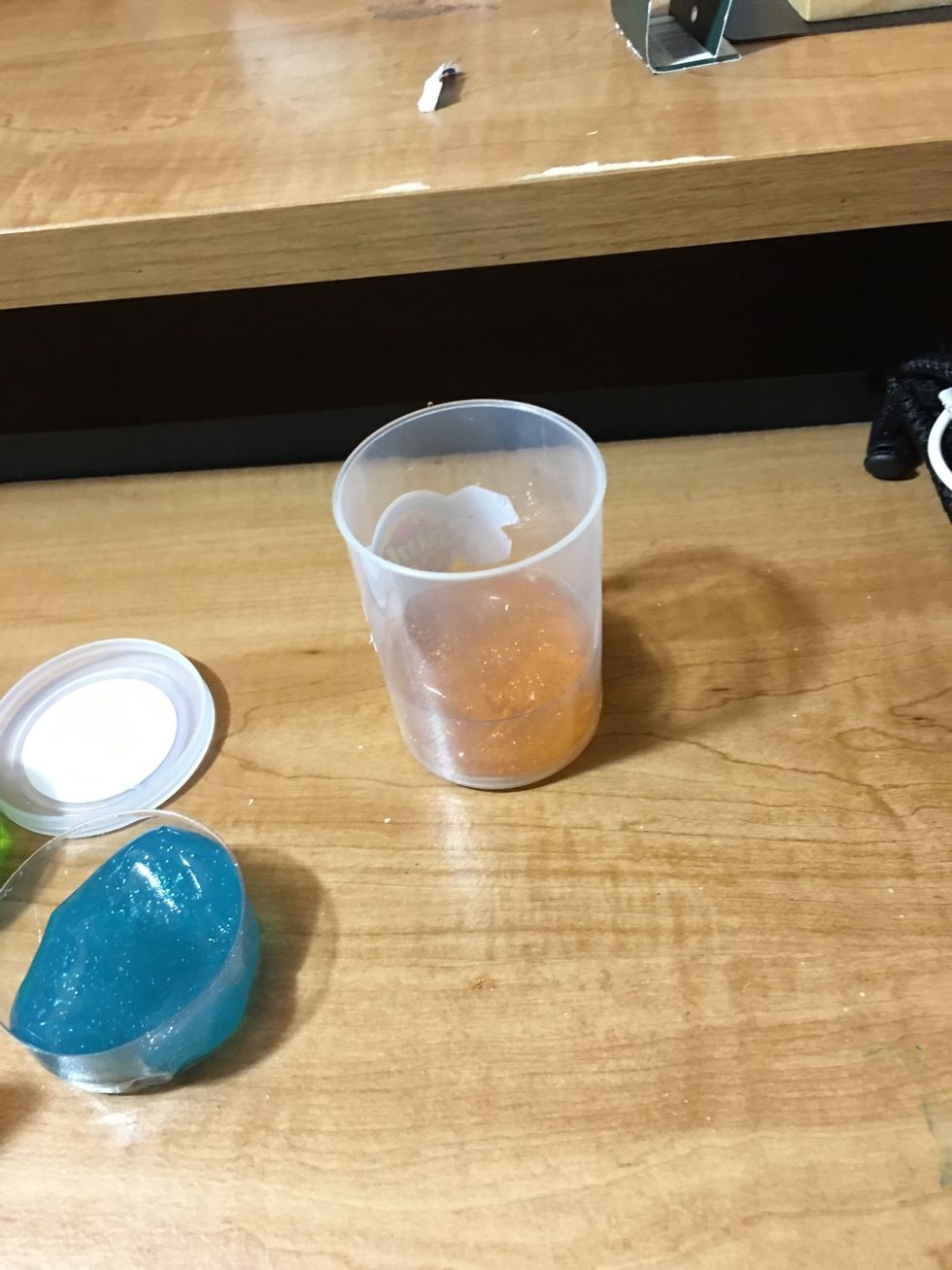 Place the first slime in the cup