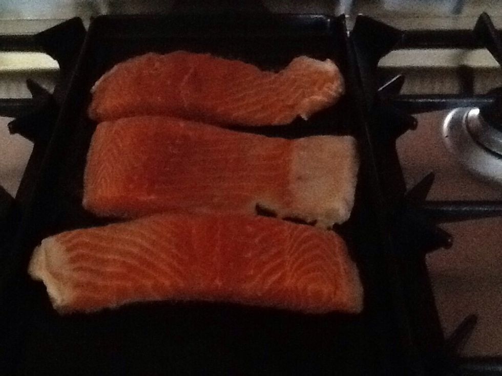Place the fish on the grill plate and cook for 15 minutes turning the fish over once