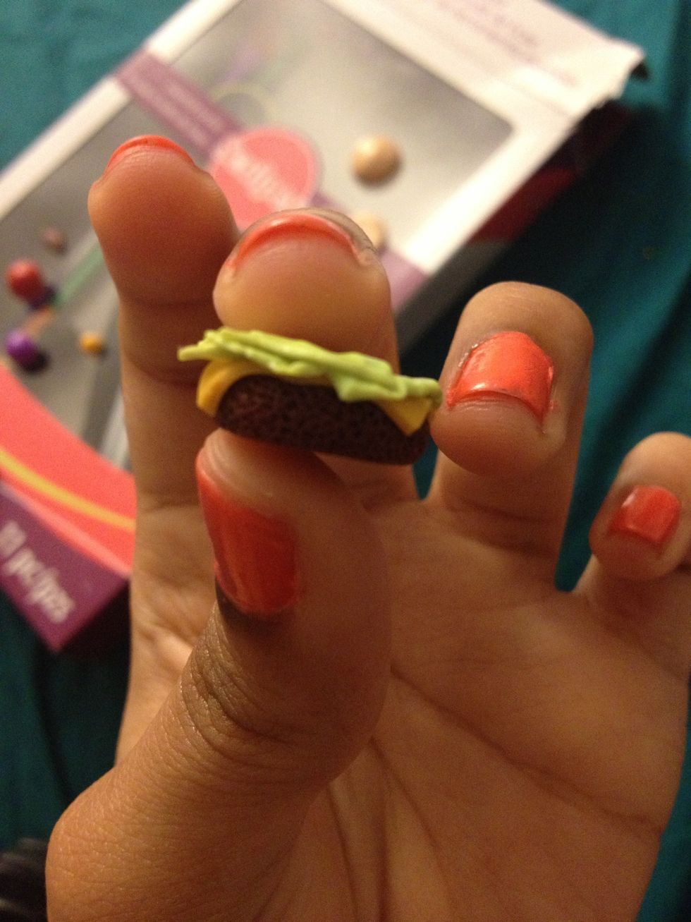 Place the lettuce on one patty.