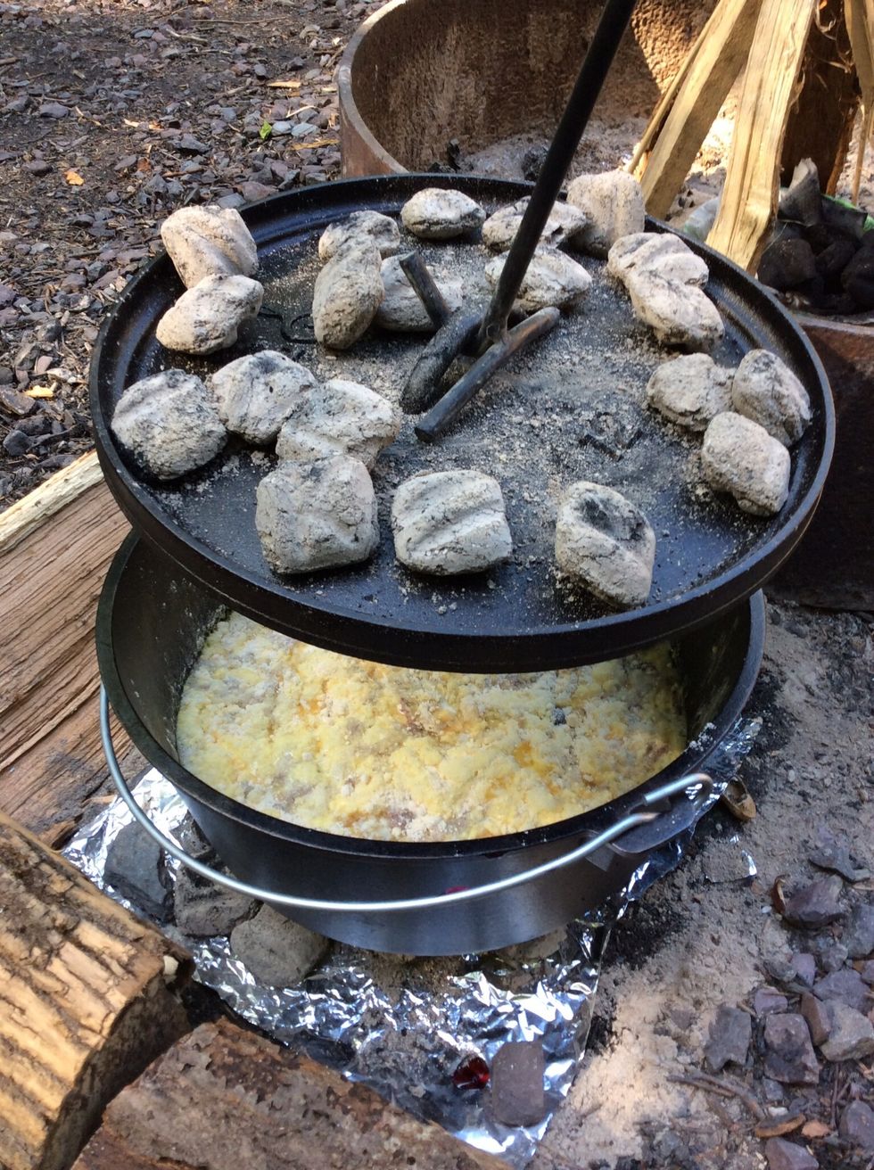 Place the lid on top of the Dutch oven and let alone for 30 minutes .... No peaking!