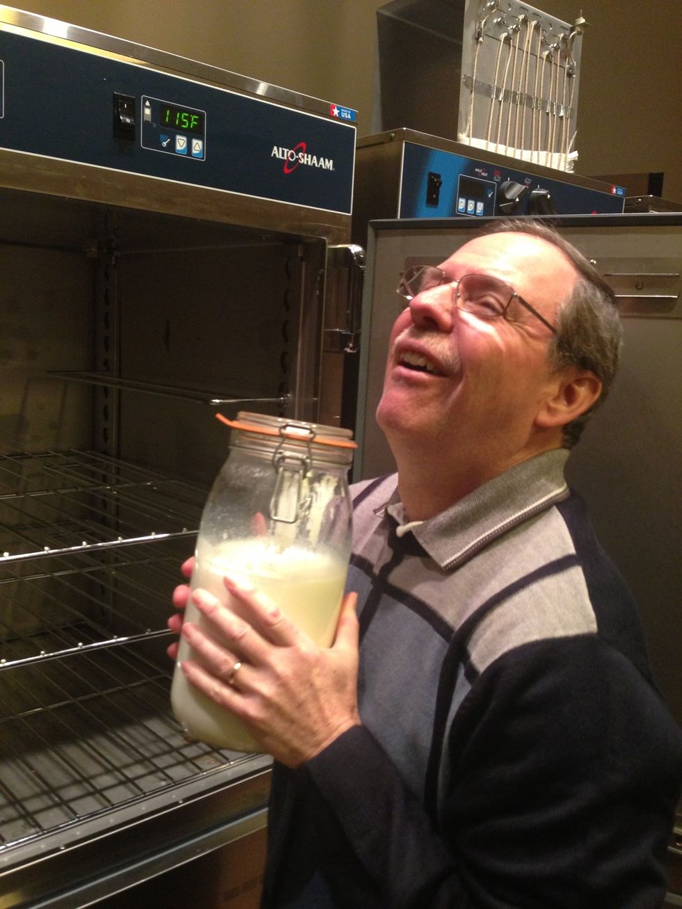 Place the milk mixed with yogurt into your cooking hold oven at 115F (46C) For a minimum of 6 to 8 hours.  You can even leave it in overnight if you want to for a tangier flavor.