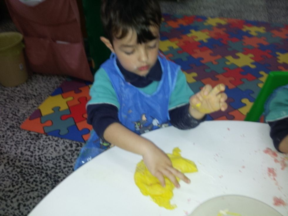 place the mixture on a clean surface