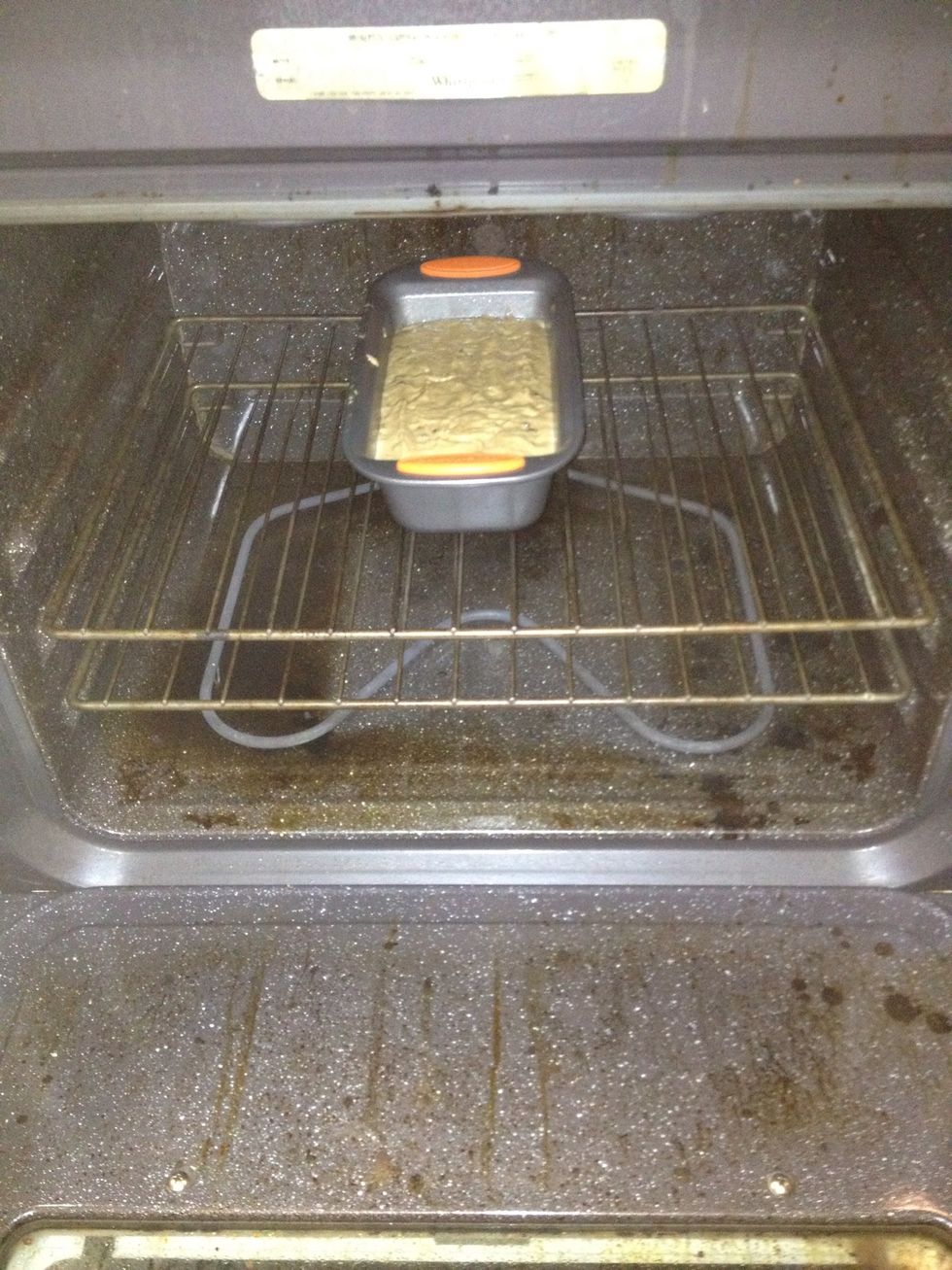 Place the pan in the middle of the oven vertical like this. Apparently I need to clean mine. Oops!