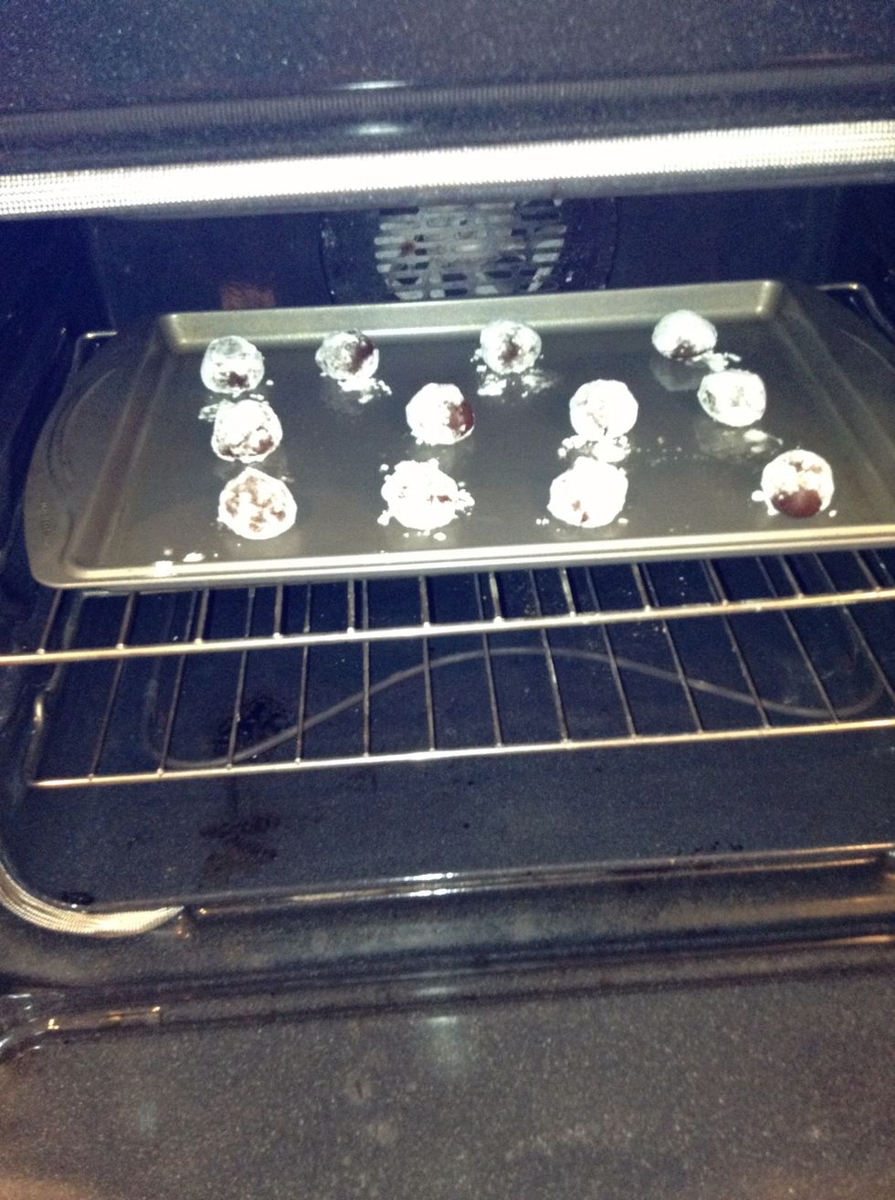 Place the pan in the oven, put the timer on for 10- 12 minutes or till they are crispy