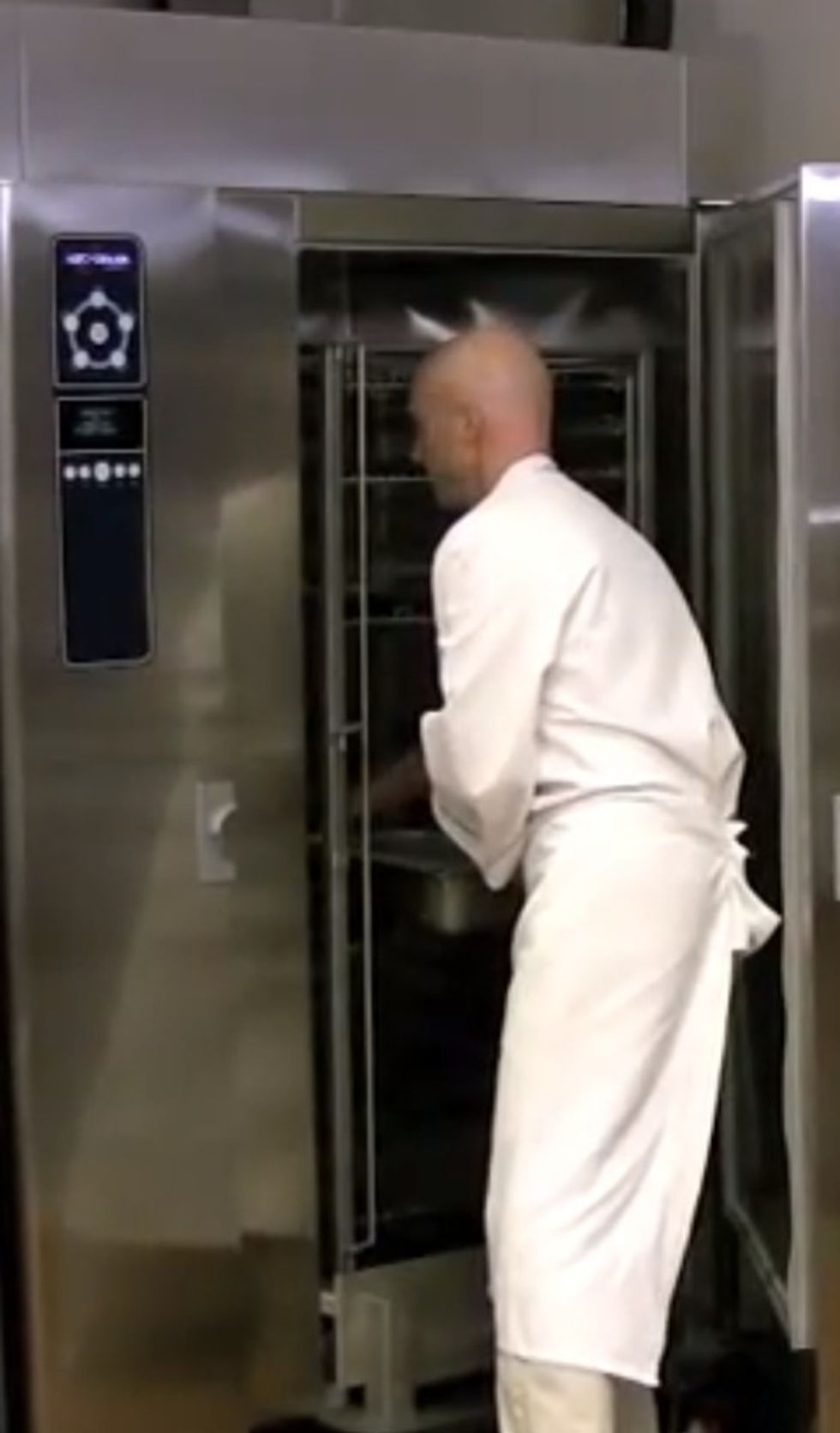 Place the pan into your blast chiller to cool it down.