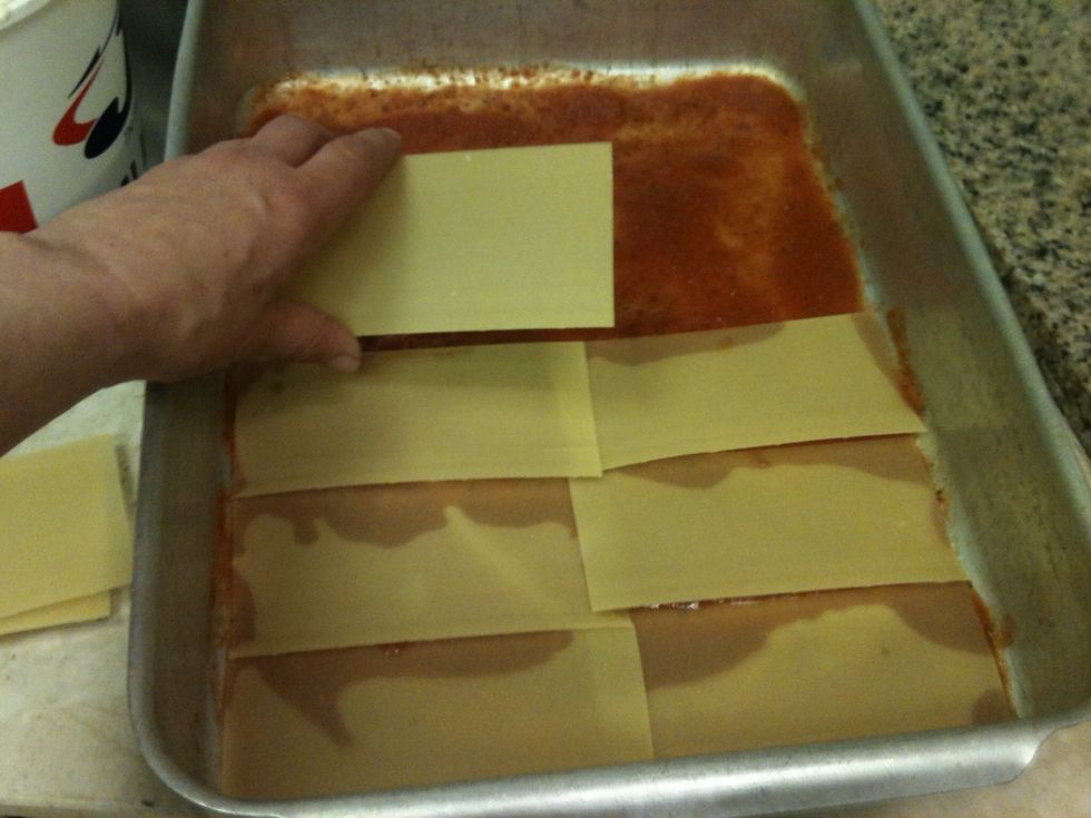 Place the pasta sheets on top like so.