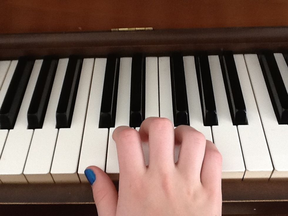 Place the rest of your fingers on the next four keys without skipping any.