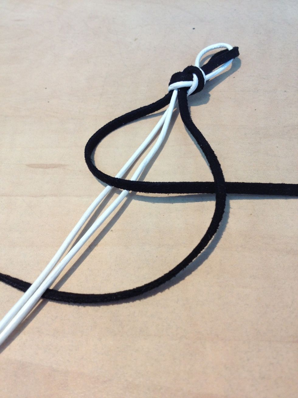 Place the right one under the middle.