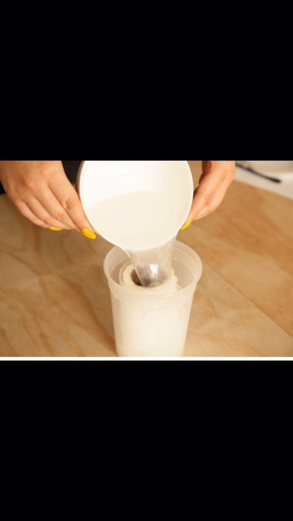 Place The Roll Into The Container And Pour Your Makeup Remover Mixture Into It