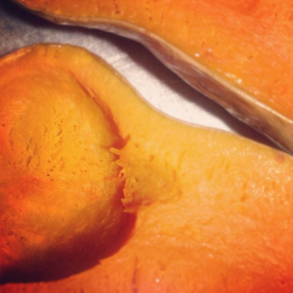 Place the squash in the oven. The squash should take approximately one hour at 350 degrees to bake. Your fork should easily pierce the squash, similar to a potato.