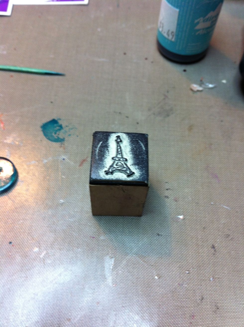 Place the stamp face up on your work surface.