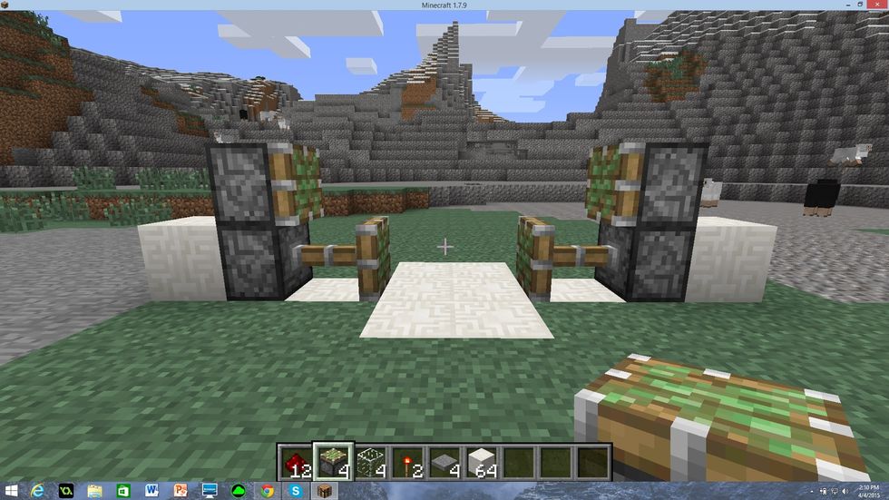 Place the sticky pistons as shown in this photo.