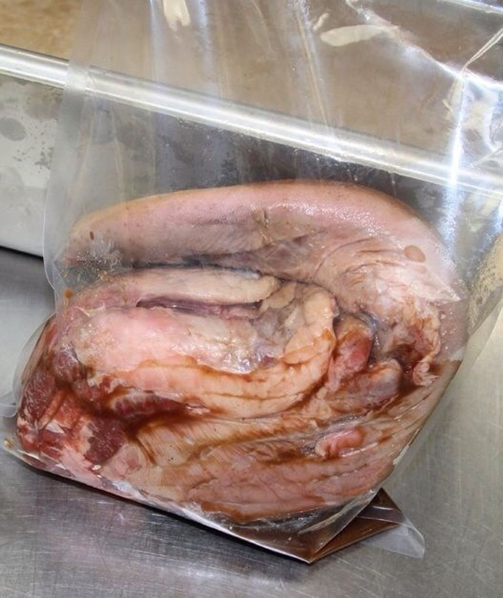 Place the tongue into a sous vide bag