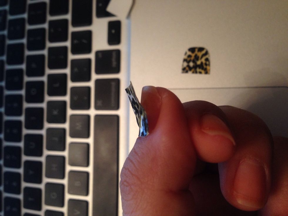 Place the top down to your cuticle...