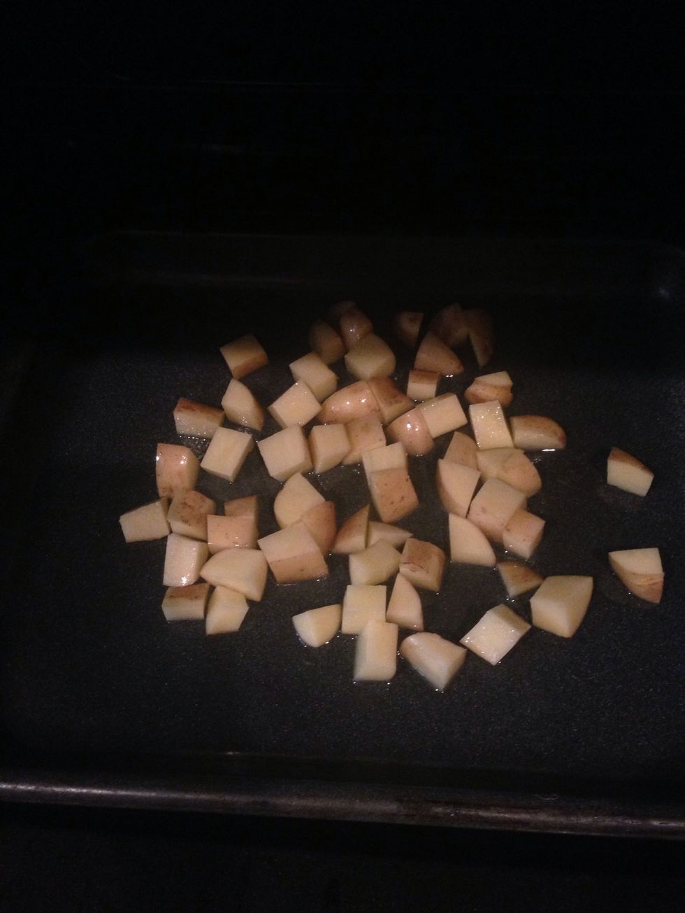 Place the tray in the oven .