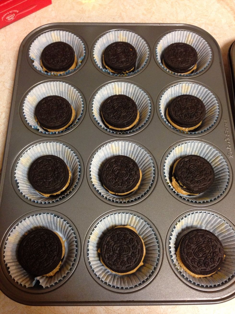 Place them in the baking cups!