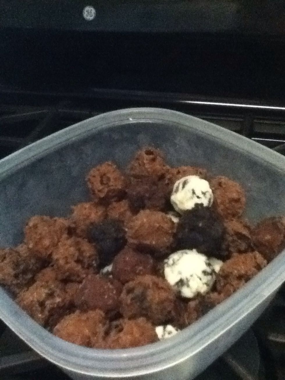 Place them in the fridge until they harden then they're ready to eat! Again, WARNING: they're addicting.