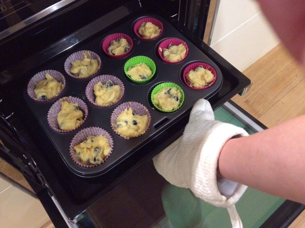 Place them in your pre-heated oven (180 degrees Celsius for 20 minutes or until golden brown) make sure you place the baking tray in the middle shelf of your over to get even heat.