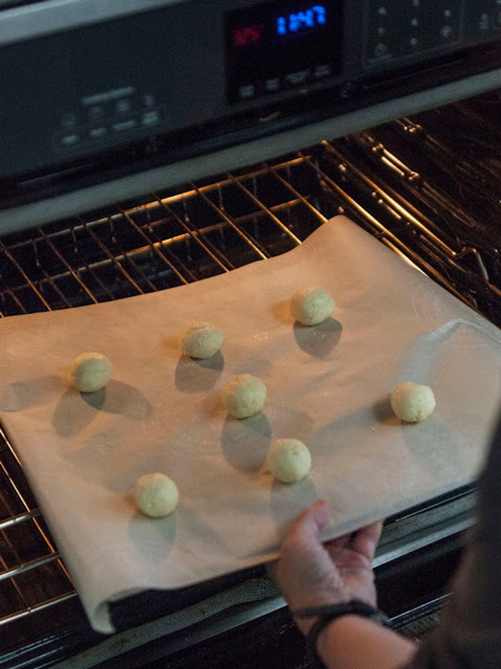 Place them into the preheated oven on a rack placed near the top and bake them for about 8  minutes.