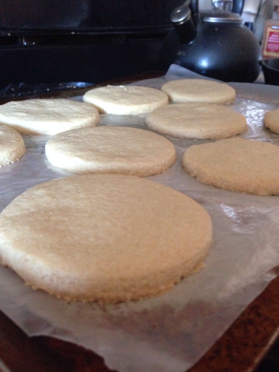 Place them on a cookie sheet and bake for 20 min at 350 degrees (turn the sheet after 10 min for even baking)