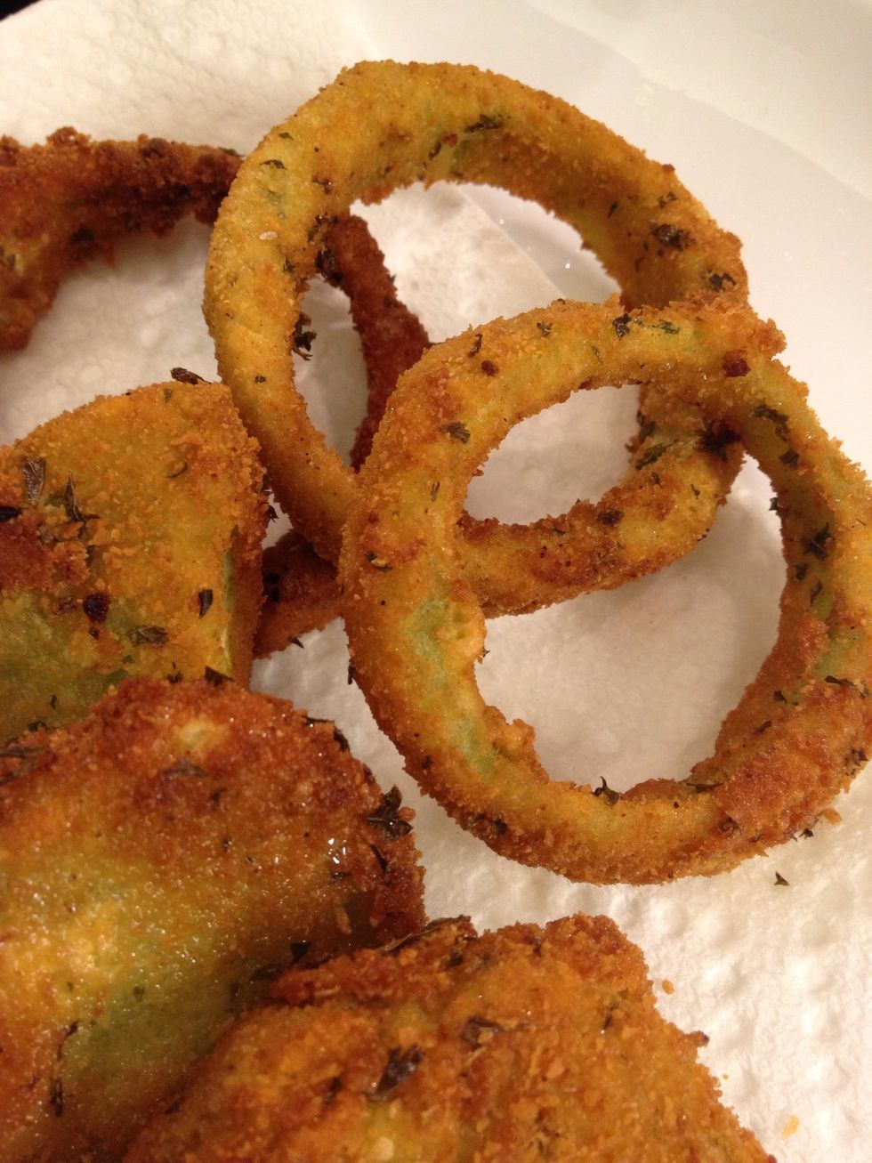 Place them on the plate with the paper so the excess of oil gets absorbed