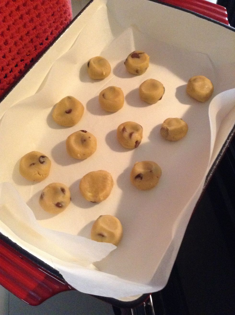 Place them on the trays and cook at 175 degrees for 15 minutes or until browned