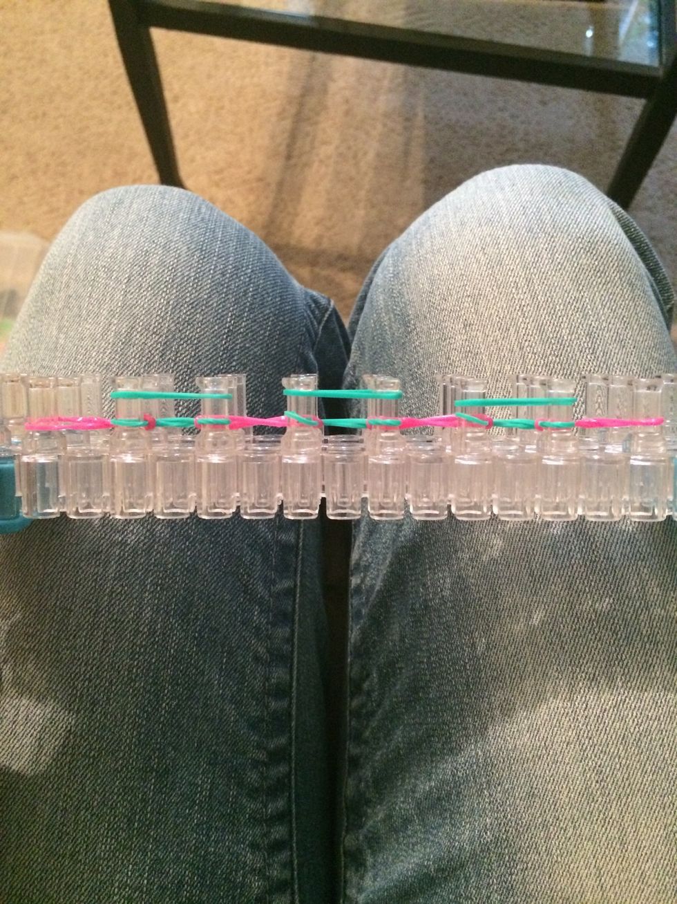 Place them right on top of the other blue bands