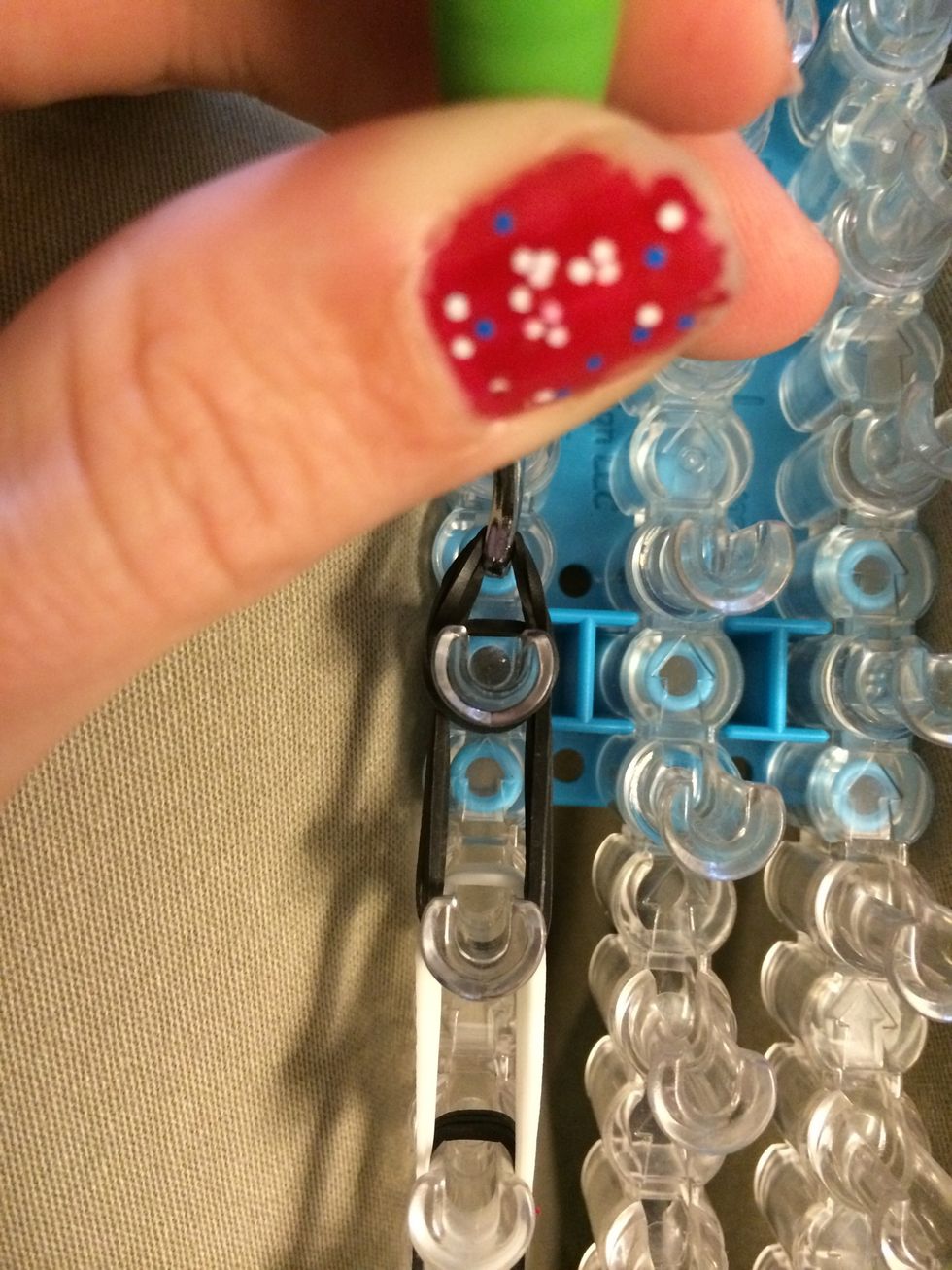 Place those two bands at the end. These are going to act like a capping band for our nose.