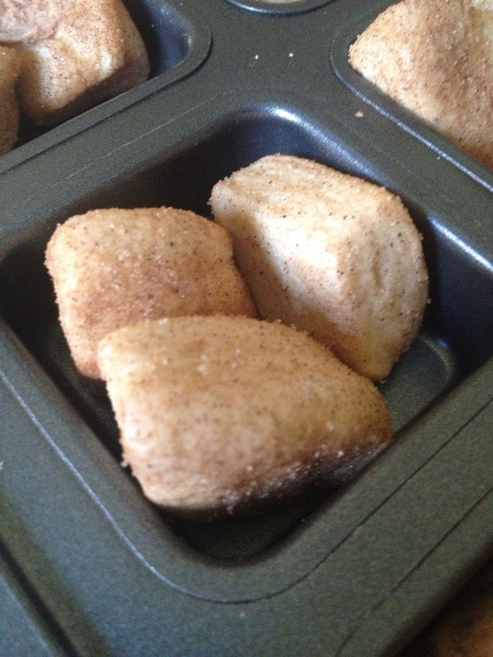 Place three quarters in each well of the Pampered Chef brownie pan!