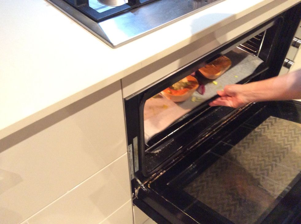 Place tray into the oven