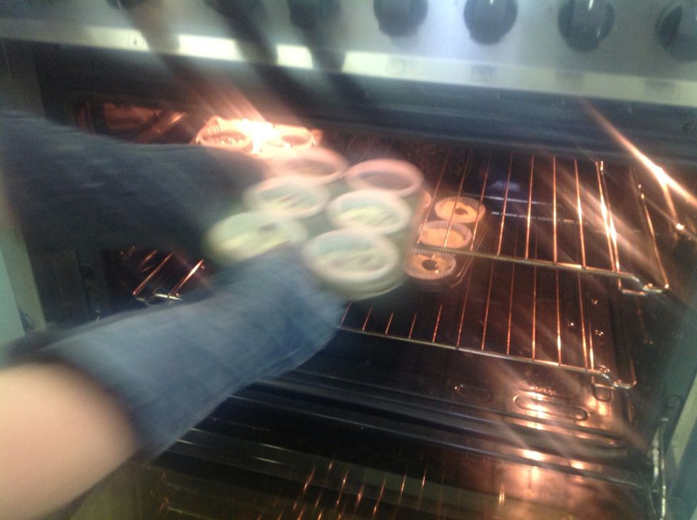 Place trays in your oven, be sure to wear oven mitts