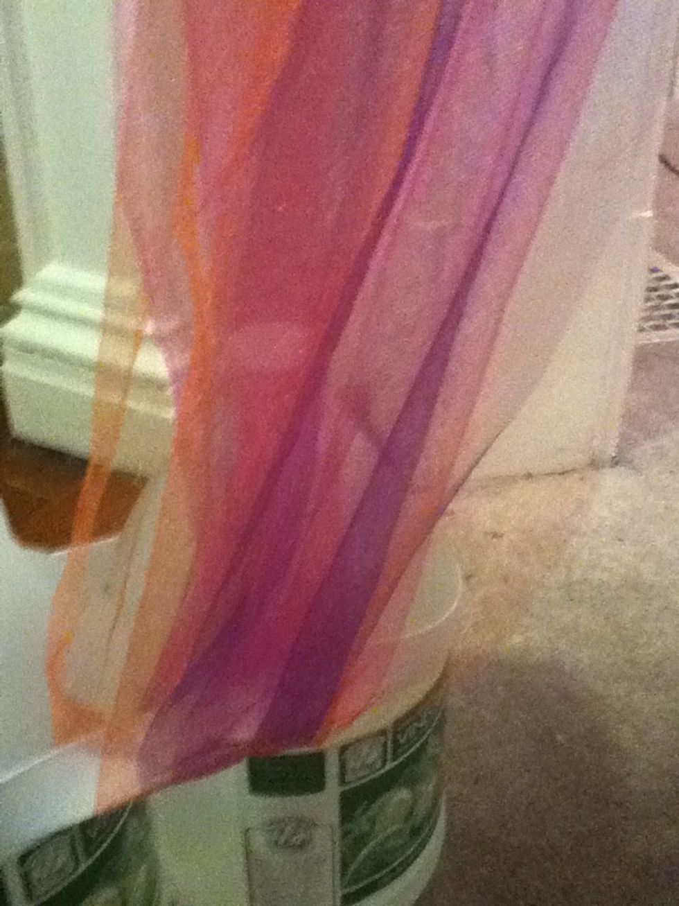 Place tulle around elastic to tie a knot.