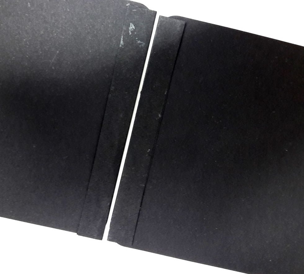Place two pages opposite each other. Strips should be opposite each other. Leave a space of 1/8
