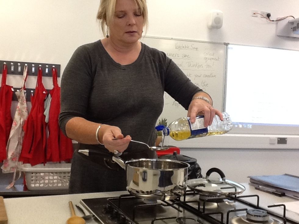 Place two table spoon if oil into a saucepan.