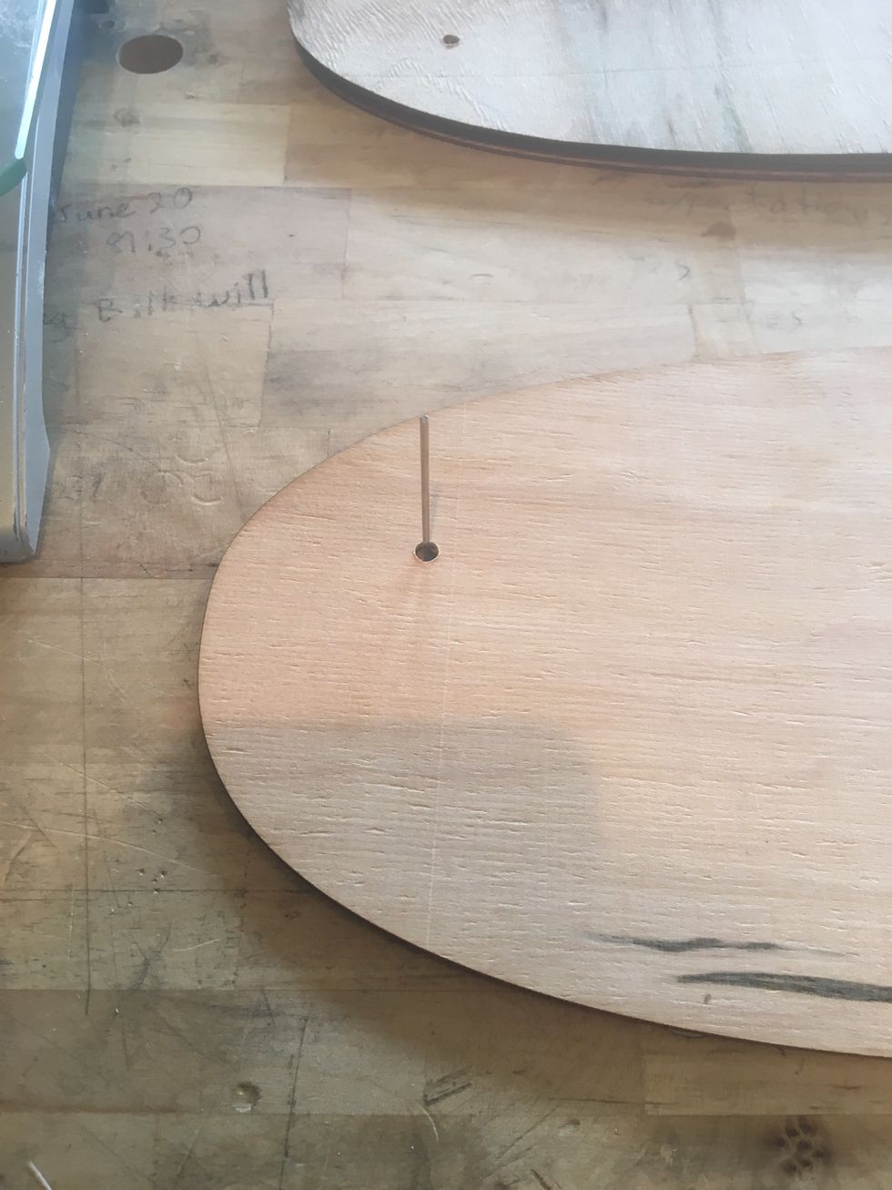 Place veneer with hex key facing up.